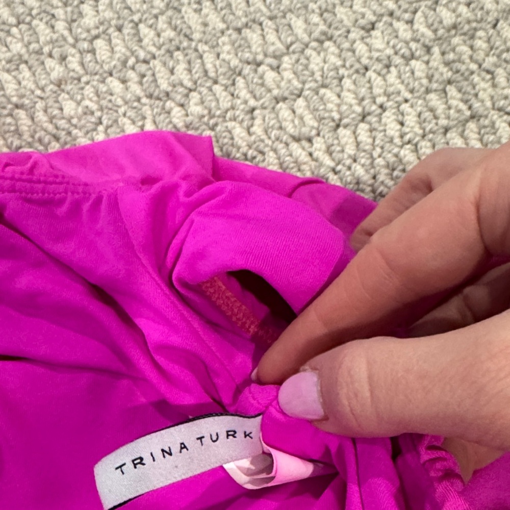 Trina Turk Fuchsia Bikini Ruffle Top - Picture 2 of 4
